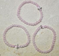 Rosaquarz - Kugel - 4mm - Kinder Armband Elastik - 3 St�ck