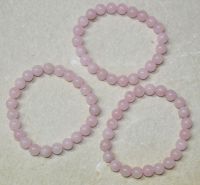 Rosaquarz - Kugel - 8mm - Armband Elastik - 3 St�ck