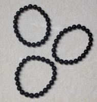Turmalin schwarz - Kugel - 8mm - Armband Elastik - 3 St�ck