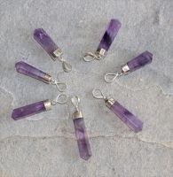 Amethyst - Anh�nger - Pendel Spitze mit Fassung - 1 St�ck