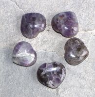 Amethyst - Herz - Handschmeichler - 30-40mm - 5 St�ck
