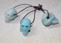 Amazonit - Totenkopf Sch�del - Anh�nger mit Bohrung - 1 St�ck