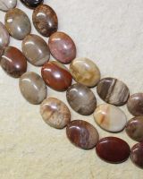 Versteinertes Holz - Oval - 20x14mm - Kettenstrang