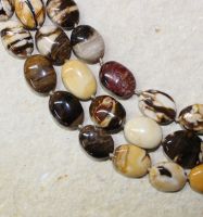 Versteinertes Holz - Oval - 18x14mm - Kettenstrang