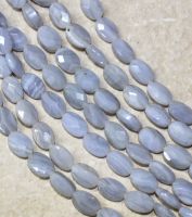 Chalcedon - Oval - facettiert - 12x8mm -Kettenstrang