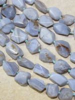 Chalcedon - Freeform - facettiert - 8-12mm - Kettenstrang