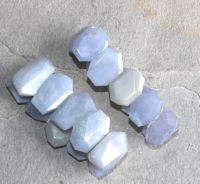 Chalcedon - Freeform facettiert - 25-35mm - Armband Elastik - 1 