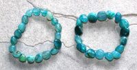 Achat blau - Barock - 10-12mm - Armband Elastik - 2 St�ck