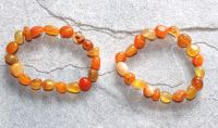 Achat orange - Barock - 10-12mm - Armband Elastik - 2 St�ck