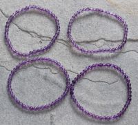 Amethyst - Kugel - 4mm - Armband Elastik - 4 St�ck