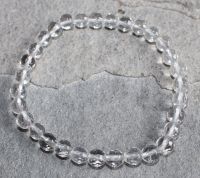 Bergkristall - Kugel - facettiert - 6mm - Armband Elastik - 1 St