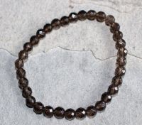 Rauchquarz - Kugel - facettiert - 6mm - Armband Elastik - 1 St.
