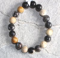 Versteinertes Palmholz - Kugel - 10mm - Armband Elastik - 1 St.