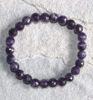 Amethyst - Kugel - facettiert - 8mm - Armband Elastik -  1 St�ck