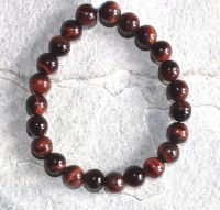 Tigerauge rot - Kugel -  8mm - Armband Elastik - 1 St�ck
