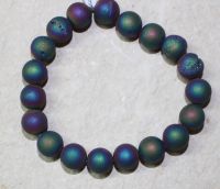 Druzy Achat multicolor - Kugel - 10mm - Armband Elastik - 1 St.
