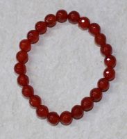 Carneol - Kugel - facettiert - 8mm - Armband Elastik - 1 St�ck