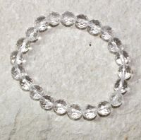 Bergkristall - Kugel - facettiert - 8mm - Armband Elastik - 1 St
