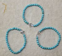 Magnesit gef. - Kugel - 4mm - Kinder Armband Elastik - 3 St�ck