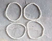 Magnesit - Kugel - 4mm - Armband Elastik - 4 St�ck