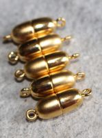 Magnetschlie�e - vergoldet - Spitzoval - 6x19mm - 5 St�ck