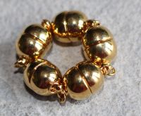 Magnetschlie�e - vergoldet - Oval - 15x9mm - 5 St�ck