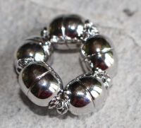 Magnetschlie�e - rhodiniert - Oval - 15x9mm - 5 St�ck