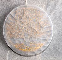 Selenit - Scheibe - Baum des Lebens - 10cm - 5 St�ck