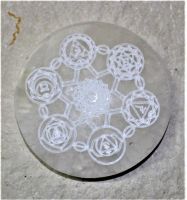 Selenit - Scheibe - Chakra - 10 cm - 1 St�ck