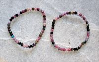 Turmalin - Kugel - facettiert - 4mm - Armband Elastik - 2 St.
