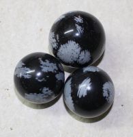 Schneeflocken Obsidian - Kugel - 2,5-3,5cm - 5 St.- SONDERPREIS