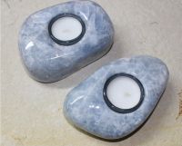 Calcit blau - Teelichthalter - 10-13cm - 1 St�ck