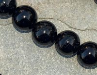 Turmalin -  schwarz - Kugel - 8mm - Kettenstrang
