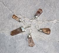 Topas - Anh�nger - Naturkristall mit Fassung - 2 St�ck