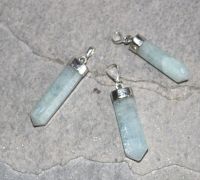 Aquamarin - Anh�nger - Naturkristall mit Fassung - 1 St�ck