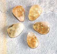 Citrin - Trommelsteine gebohrt - Anh�nger - 5 St�ck