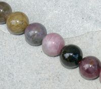 Turmalin - multicolor - Kugel - 11mm - Kettenstrang