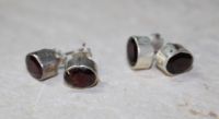 Granat - Ohrstecker - Sterling Silber - 2 Paar - SONDERPREIS