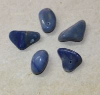 Blauquarz - Trommelsteine gebohrt - Anh�nger - 5 St�ck