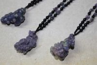 Trauben Chalcedon - Anh�nger - mit Onyx Kette - 60 cm - 1 St�ck