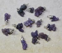 Trauben Chalcedon - Anh�nger mit �se - versilbert - 3 St�ck