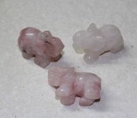 Elefant Tier Figur - Rosaquarz - 38mm - 3 St�ck