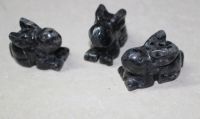 Hase Tier Figur - Gabbro Merlinit - 40mm - 3 St�ck