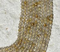 Rutilquarz - Kugel - facettiert - 3mm - Kettenstrang