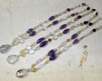 Edelstein Mix Amethyst Citrin - Fancy Kette - 60-65cm - 1 St�ck