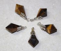 Tigerauge - Spitze mit �se - Anh�nger - 5 St�ck