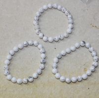 Magnesit - Kugel - 8mm - Armband Elastik - 3 St�ck