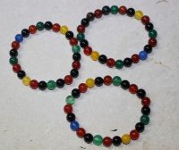 Achat multicolor - Kugel - 8mm - Armband Elastik - 3 St�ck