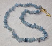 Aquamarin - Splitter - 45 cm  - Edelstein Kette - 10 St�ck