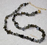 Labradorit - Splitter - 45 cm - Edelstein Kette - 10 St�ck
